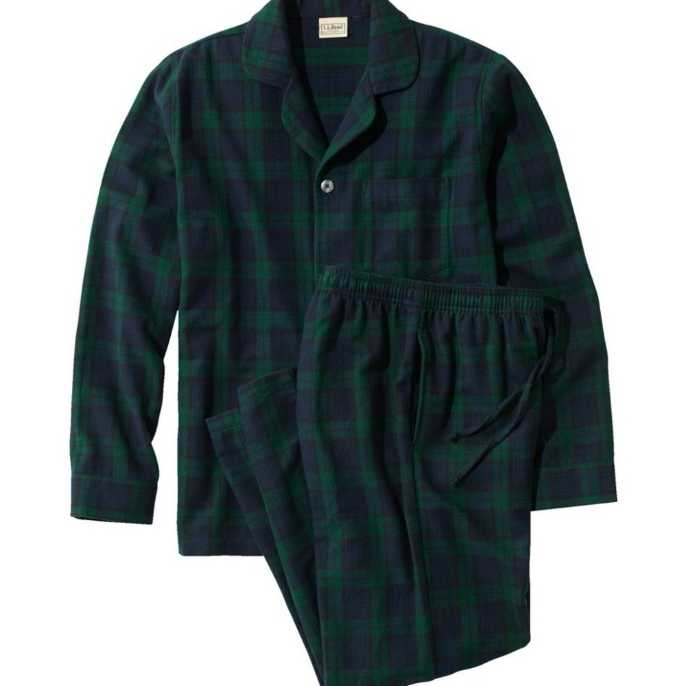 L.L. Bean Men’s Scotch Plaid Flannel Pajamas Pajama Set Large